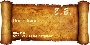 Berg Bene névjegykártya